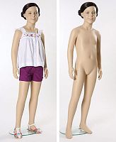 Манекен девочка 6 лет, ростовой, с лицом, телесный 1270х640х590х680 мм