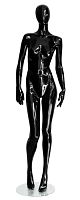 Манекен женский ростовой, без лица, черный глянцевый 1870х800х600х890 мм