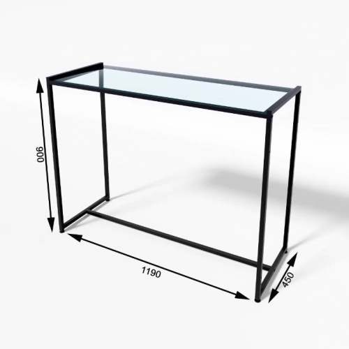 Стол демонстрационный TEVOLO для магазина, черный/прозрачный, 900х1190х450 мм фото 4