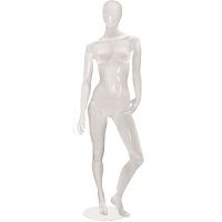 Манекен женский ростовой, глянцевый, без лица, белый 1810х870х610х900 мм