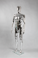 Манекен мужской абстрактный серебряный глянец 1850х970х760х900 мм