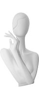 Бюст женский, стеклопластик, белый матовый 360х620х540 мм