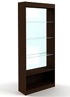 Витрина торговая без дверей, задняя стенка стекло + профиль, 850х2000х300 мм