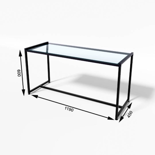 Стол демонстрационный TEVOLO для магазина, черный/прозрачный, 600х1190х450 мм фото 4
