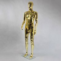 Манекен мужской в полный рост золотой глянец 1850х970х760х900 мм