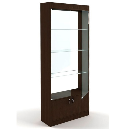 Витрина для магазина широкая, задняя стенка стекло, 850х2000х300 мм