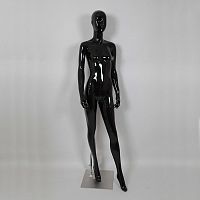 Манекен женский ростовой глянцевый, стоячий, черный 1830х770х610х850 мм