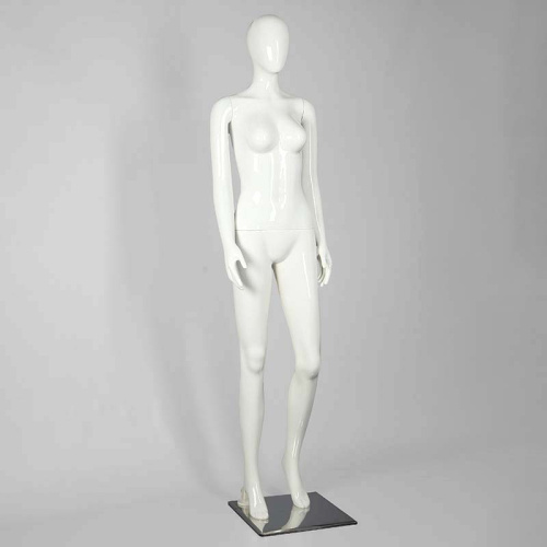 Манекен женский в полный рост для магазина, белый глянец, 1830х890х650х880 мм