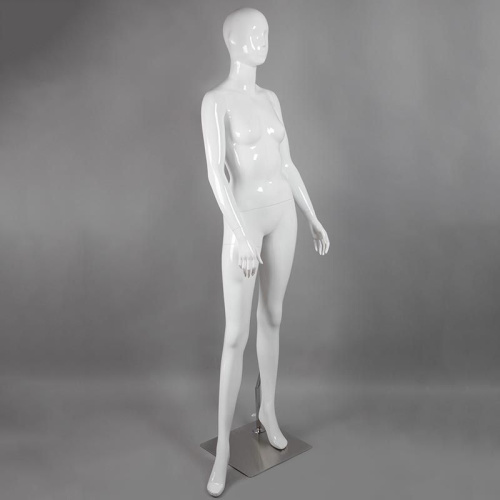 Манекен женский глянец с лицом, белый 1810х800х610х860 мм