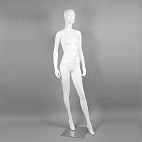 Манекен женский ростовой без лица, белый глянец 1830х770х610х850 мм