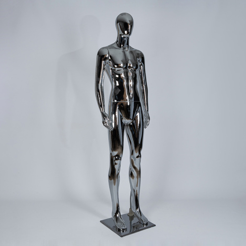 Манекен мужской абстрактный ростовой, серебряный глянец, 1930х950х720х960 мм Манекен мужской абстрактный ростовой, серебряный глянец, 1930х950х720х960 мм