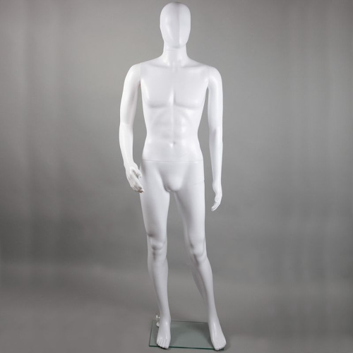 Манекен мужской ПНД, белый, на подставке для магазина 1880х930х760х900 мм
