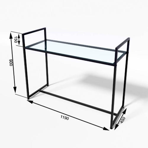 Стол демонстрационный TEVOLO для магазина, черный/прозрачный, 900х1190х450 мм фото 3