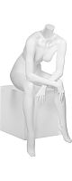 Манекен женский сидячий, без головы, белый 1090х910х650х мм