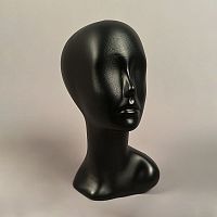 Манекен головы женский пластиковый, цвет черный, 350х540 мм