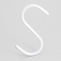 Крючок s - образный для решетки (сетки) белый для магазина