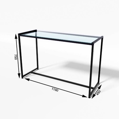 Стол демонстрационный TEVOLO для магазина, черный/прозрачный, 750х1190х450 мм фото 4