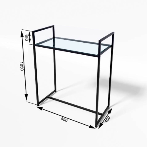 Стол демонстрационный TEVOLO для магазина, черный/прозрачный, 1050х890х450 мм фото 3