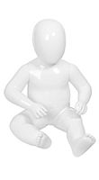 Манекен детский 6-12 месяцев, сидячий, без лица, белый H500 мм
