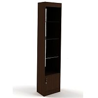 Витрина торговая узкая, задняя стенка зеркало, 450х2000х300 мм