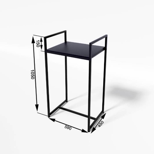 Стол демонстрационный TEVOLO для магазина, черный/черный, 1050х590х450 мм фото 3