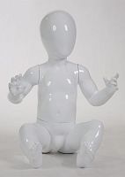 Манекен детский 1-1,5 года, сидячий, без лица, белый H500 мм