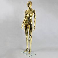 Манекен женский абстрактный ростовой золотой глянец 1750х820х610х850 мм