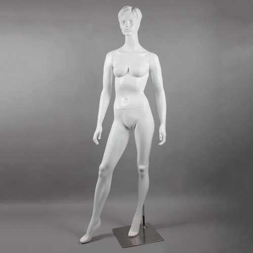 Манекен женский ростовой, скульптурный, белый матовый 1840х830х620х830 мм