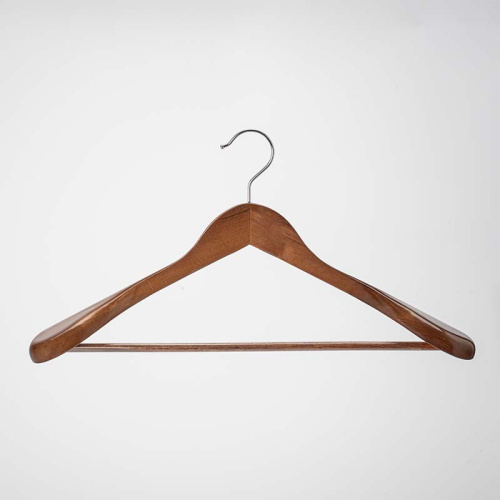 Вешалка плечики деревянная с перекладиной для одежды, 450х50 мм