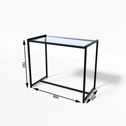 Стол демонстрационный TEVOLO для магазина, черный/прозрачный, 750х890х450 мм фото 4