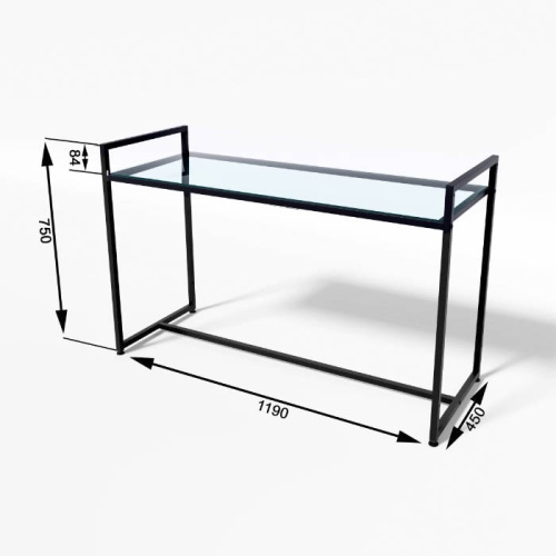 Стол демонстрационный TEVOLO для магазина, черный/прозрачный, 750х1190х450 мм фото 3