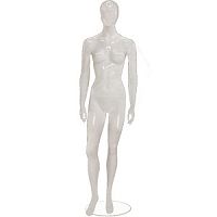 Манекен женский ростовой, глянцевый, без лица, белый 1840х870х600х900 мм