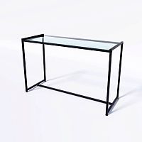 Стол демонстрационный TEVOLO для магазина, черный/прозрачный, 750х1190х450 мм