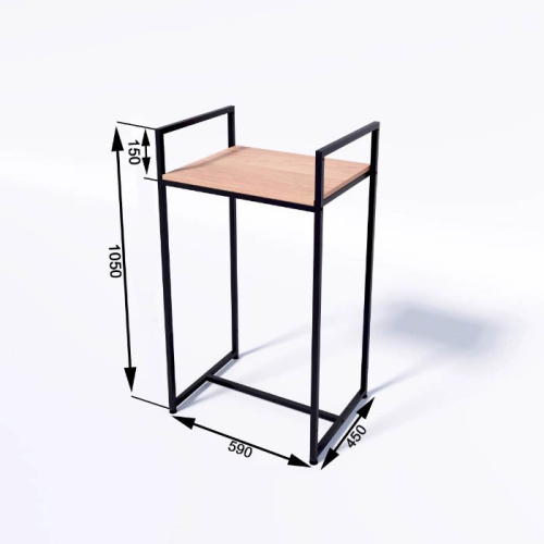 Стол демонстрационный TEVOLO для магазина, черный/дуб сонома, 1050х590х450 мм фото 3