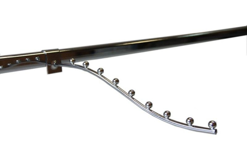 Крючок на овальную трубу 9 шариков (хром) L340 мм