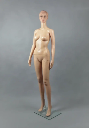 Манекен женский (с макияжем) на стеклянной подставке Рост: 1770 мм Цвет: телесный