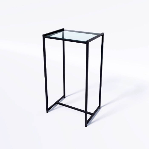 Стол демонстрационный TEVOLO для магазина, черный/прозрачный, 1050х590х450 мм