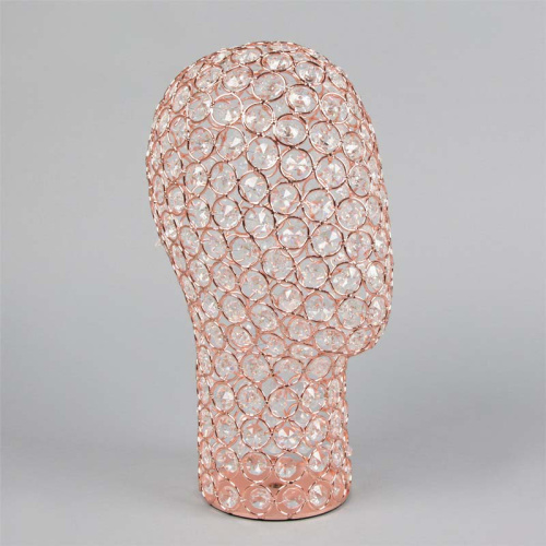 Манекен головы абстрактный металлический, бронзовый/алмаз, 330х520 мм