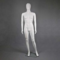 Манекен мужской ростовой с подставкой, белый матовый, 1850х970х760х900 мм