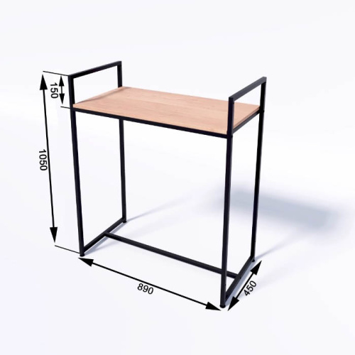 Стол демонстрационный TEVOLO для магазина, черный/дуб сонома, 1050х890х450 мм фото 3