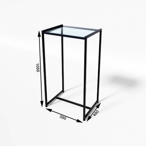 Стол демонстрационный TEVOLO для магазина, черный/прозрачный, 1050х590х450 мм фото 4