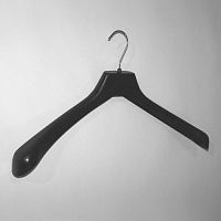 Вешалка плечики пластиковая, черная, размер одежды 44-46(М) 420х55 мм