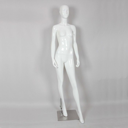 Манекен женский ростовой глянцевый, стоячий, белый 1830х770х610х850 мм