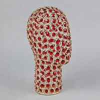 Манекен головы абстрактный металлический, золотой/красный, 330х520 мм