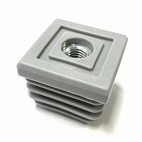 TPQ03(сер) Втулка для квадратной трубы 40х40мм Резьба: М10 Цвет: серый