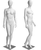 Манекен женский ростовой, без лица, белый 1840х830х630х830 мм