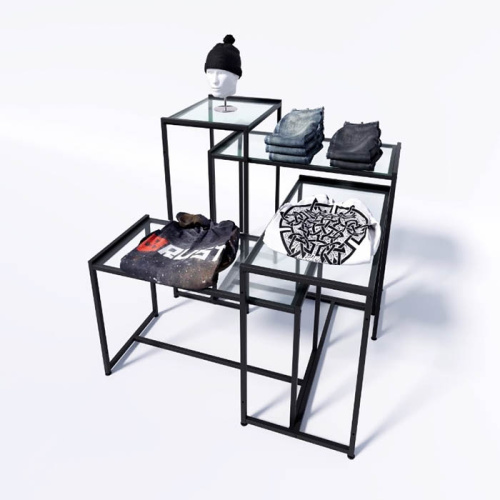 Стол демонстрационный TEVOLO для магазина, черный/прозрачный, 1050х590х450 мм фото 2