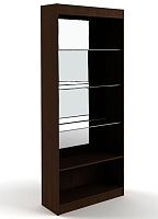 Витрина торговая без дверей, задняя стенка зеркало + профиль, 850х2000х300 мм