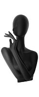 Бюст женский, стеклопластик, черный матовый 360х620х540 мм