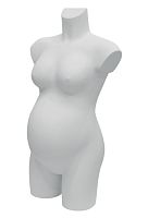 Торс женский, беременная, BASIC, белый глянец 830х910х740 мм
